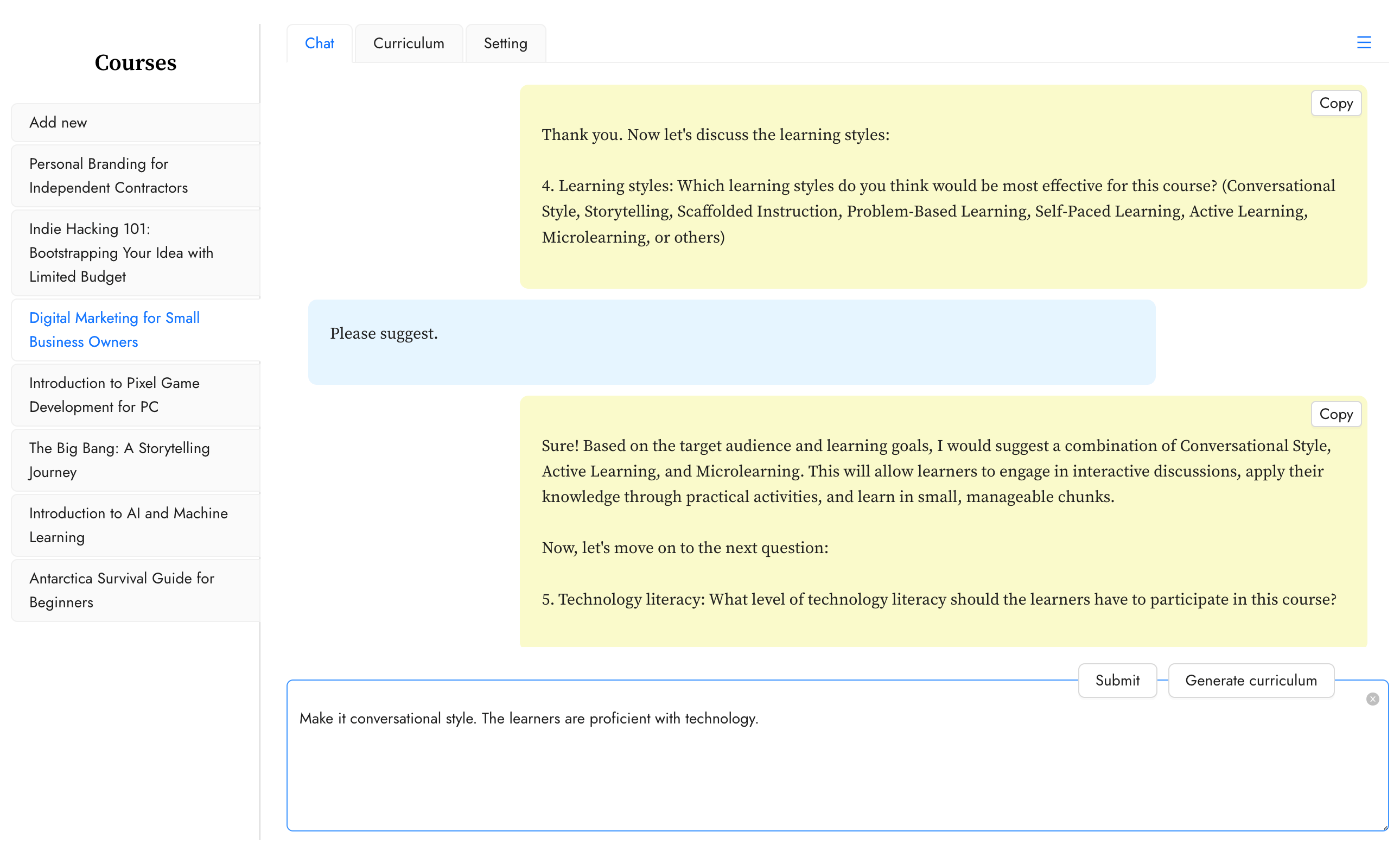 Chat2Course reviews, Chat2Course pricing and alternatives
