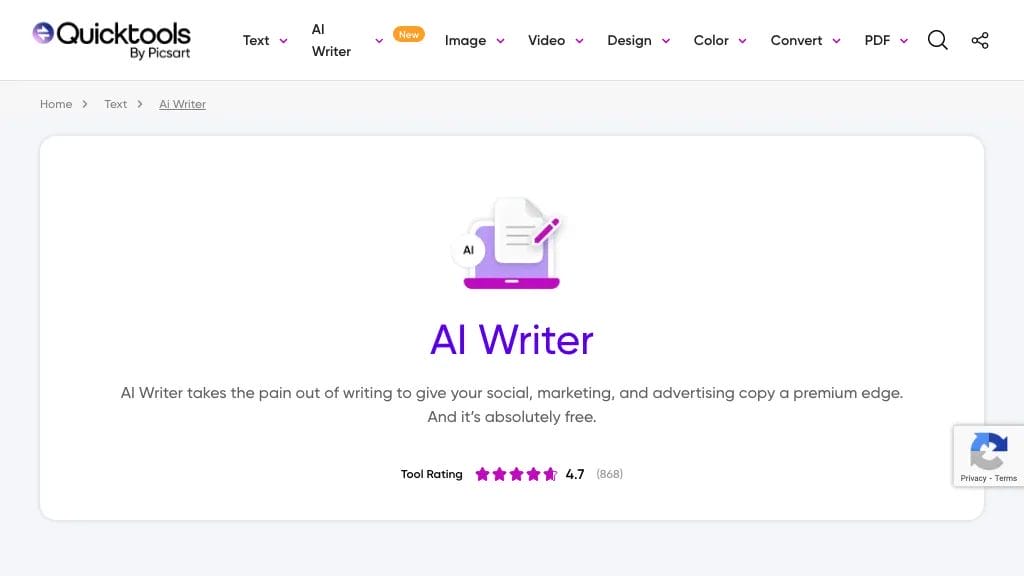 AI Writer by Picsart reviews, AI Writer by Picsart pricing and alternatives
