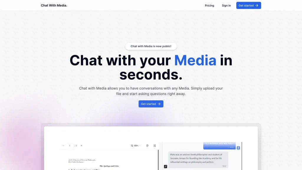Chat With Media reviews, Chat With Media pricing and alternatives
