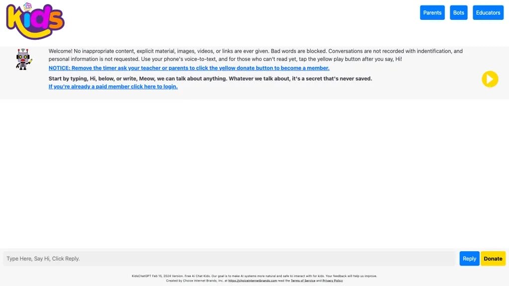 Kids ChatGPT reviews, Kids ChatGPT pricing and alternatives
