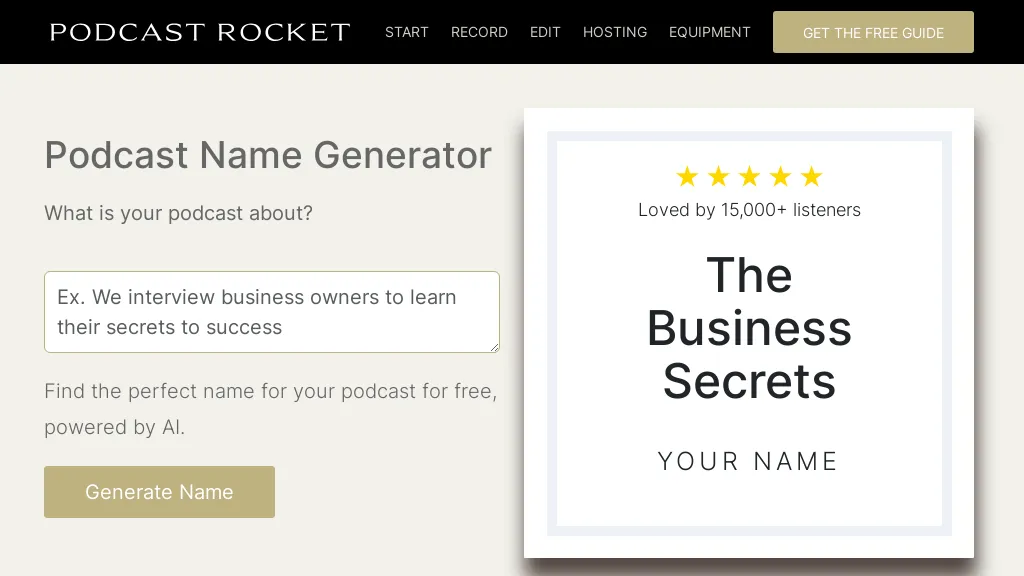 Podcast Name Generator reviews, Podcast Name Generator pricing and alternatives
