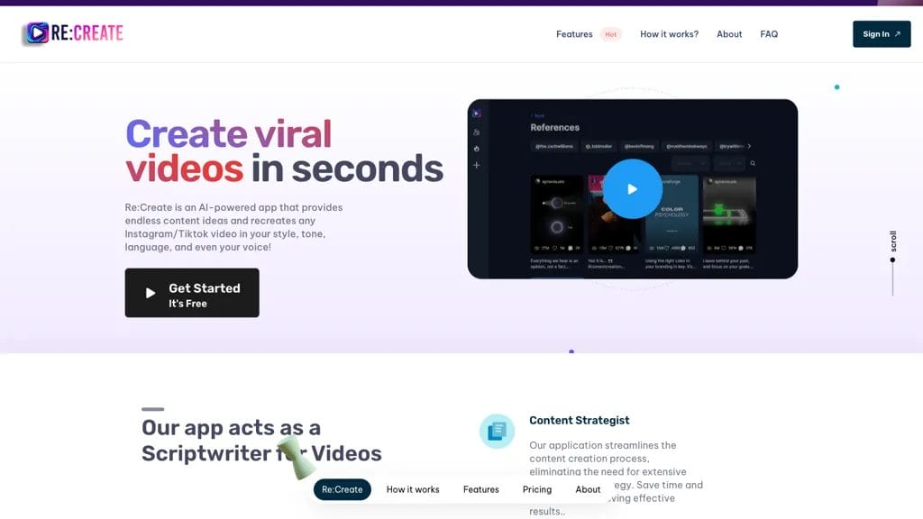 RE:Create Video reviews, RE:Create Video pricing and alternatives
