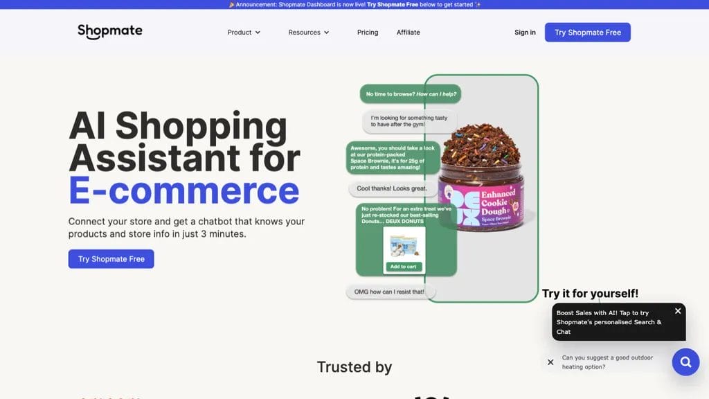 Shopmate Chat reviews, Shopmate Chat pricing and alternatives
