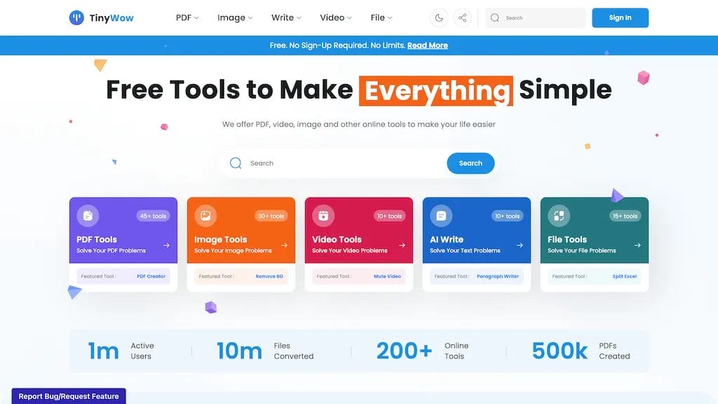 TinyWow reviews, TinyWow pricing and alternatives
