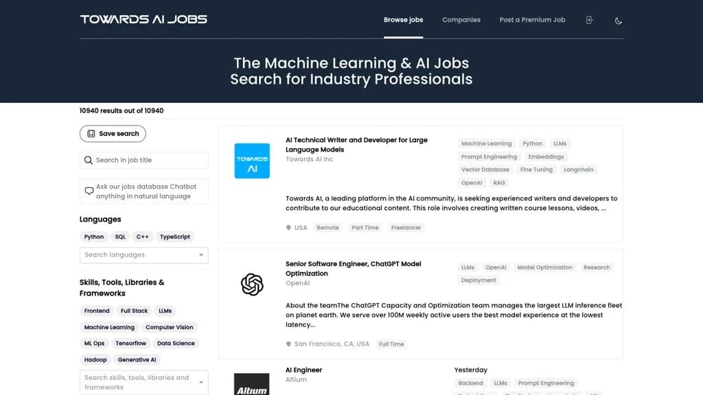 Towards AI Jobs reviews, Towards AI Jobs pricing and alternatives
