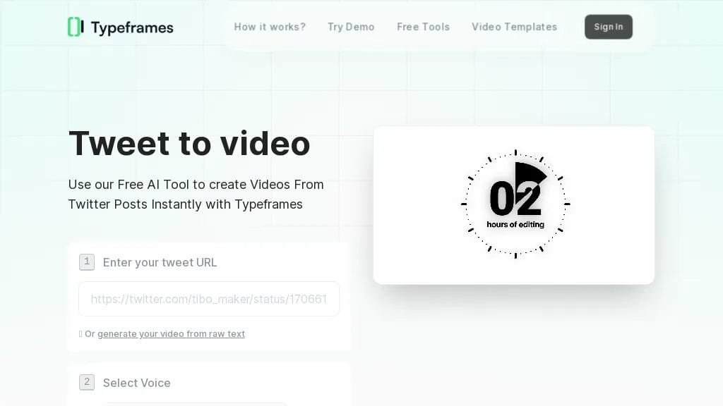 Tweet to Video AI reviews, Tweet to Video AI pricing and alternatives
